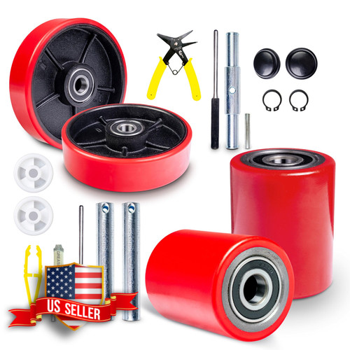 Pallet jack full set red - jack, with