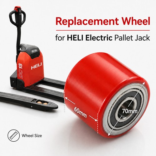Electric pallet jack wheel - pallet, w/